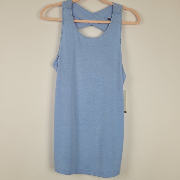 Apana Tops - NWT Apana UV Blue Heather Cross Back Yoga Tank M